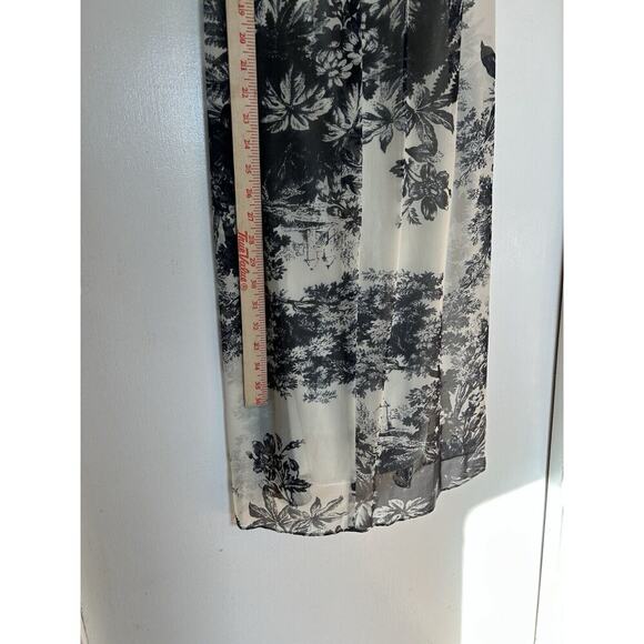 Sangria Size 8 Maxi Long Open Back Silk Dress Spaghetti Strap Blue & Cream - Picture 7 of 7